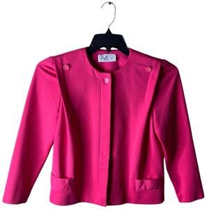 Leslie Fay Vintage Scrub Shirt Women M Petite Long Sleeve Crewneck Casual Formal